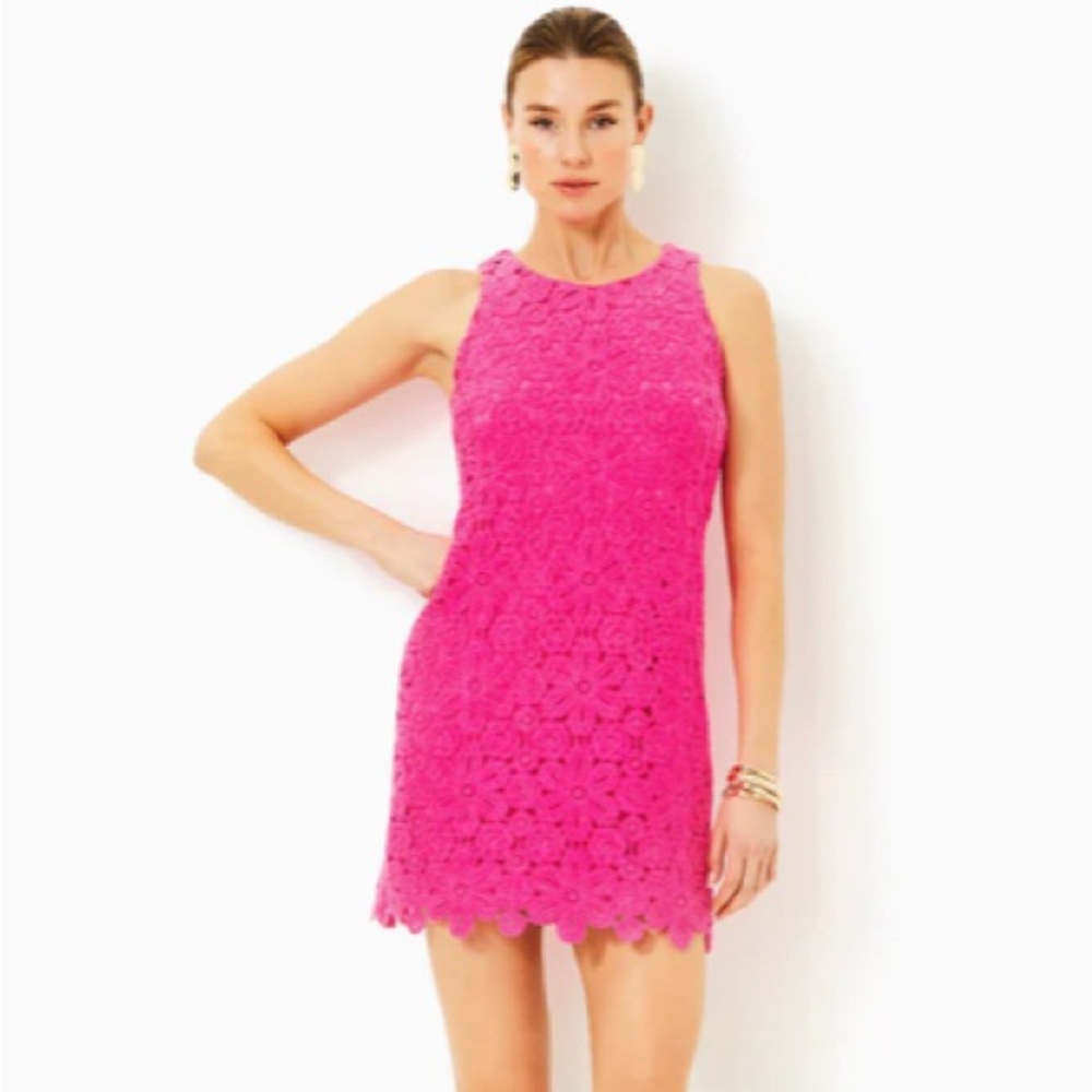 🩷 Lilly Pulitzer Marquette Crochet Shift Dress / xxs / new with tags